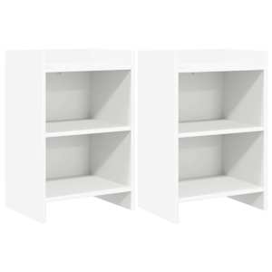 Noční stolky 2 pcs Bílá 40 x 30 x 60 cm Kompozitní dřevo - obrázek 1