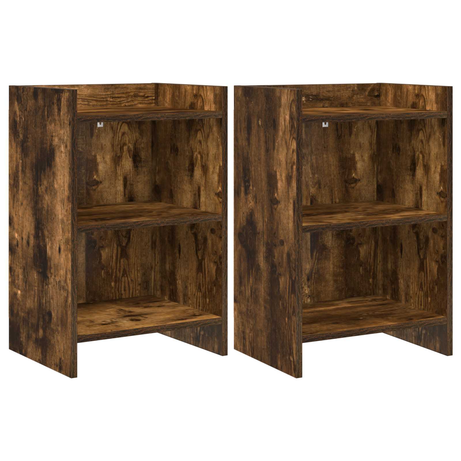 vidaXL Mese de noptieră 2 pcs Stejar fumuriu 40 x 30 x 60 cm
