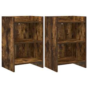 Noční stolky 2 pcs Kouřový dub 40 x 30 x 60 cm Kompozitní dřevo - obrázek 1
