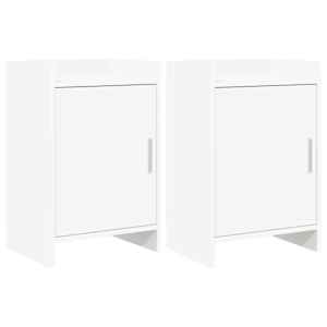 Noční stolky 2 pcs Bílá 40 x 30 x 60 cm Kompozitní dřevo - obrázek 1
