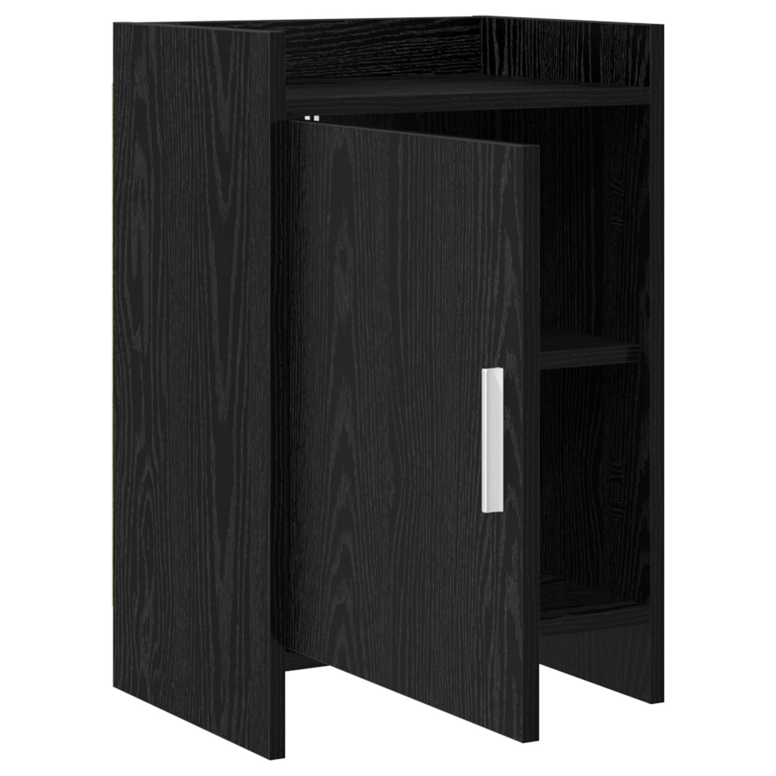 Κομοδίνα Μαύρη Δρυς 40 x 30 x 60 cm Επεξεργασμένο Ξύλο - Image 3
