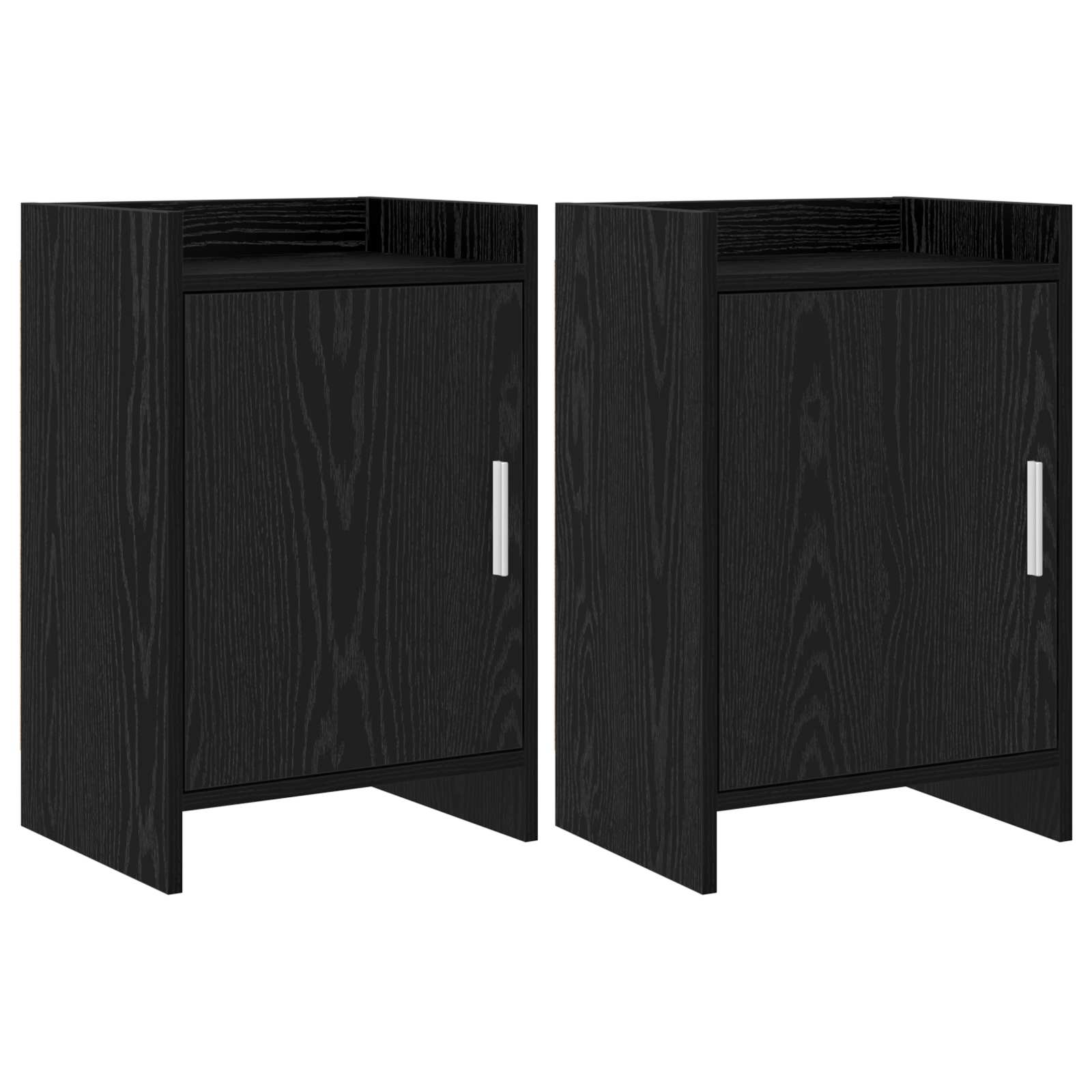 vidaXL Mese de noptieră 2 pcs Stejar Negru 40 x 30 x 60 cm