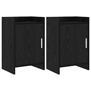 Noční stolky 2 pcs Černý dub 40 x 30 x 60 cm Kompozitní dřevo - obrázek 1