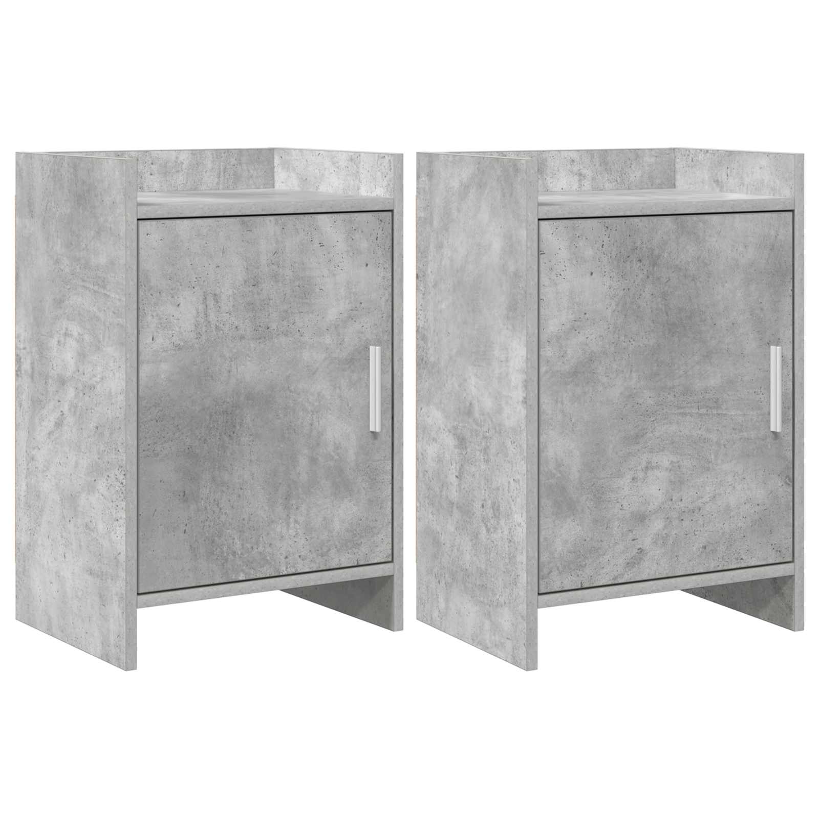 vidaXL Mese de noptieră 2 pcs Gri Beton 40 x 30 x 60 cm Lemn prelucrat