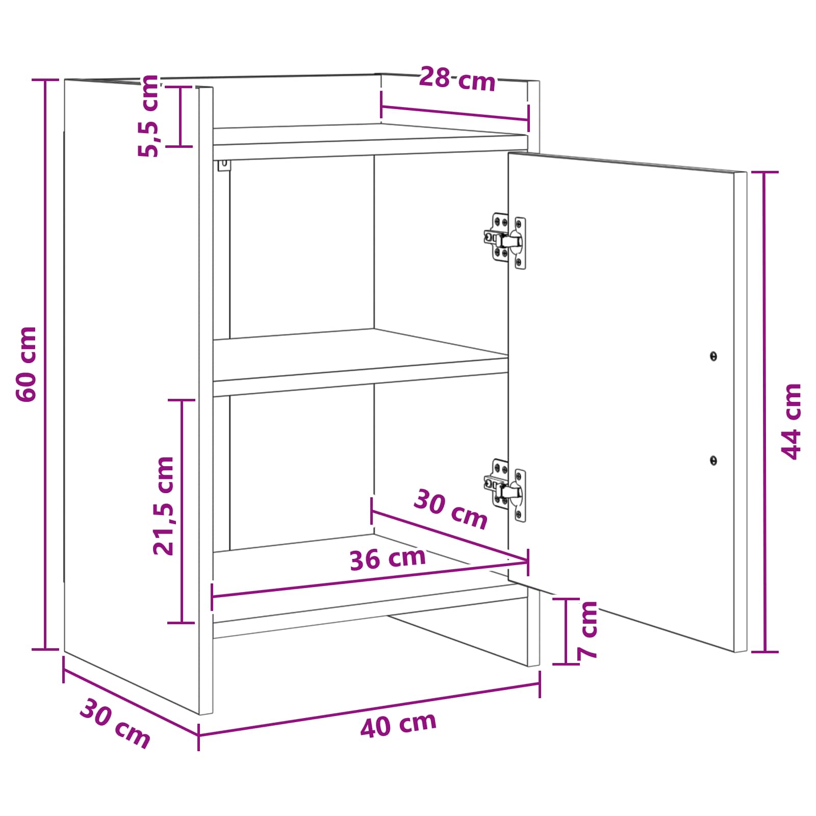Öökapid 2 pcs Suitsutatud tamm 40 x 30 x 60 cm Tehispuit 8 Kõik vajalik sinu aeda ja koju! Öökapid 2 pcs Suitsutatud tamm 40 x 30 x 60 cm Tehispuit - Image 8