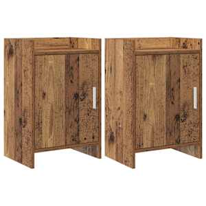 Noční stolky 2 pcs Staré dřevo 40 x 30 x 60 cm Kompozitní dřevo - obrázek 1