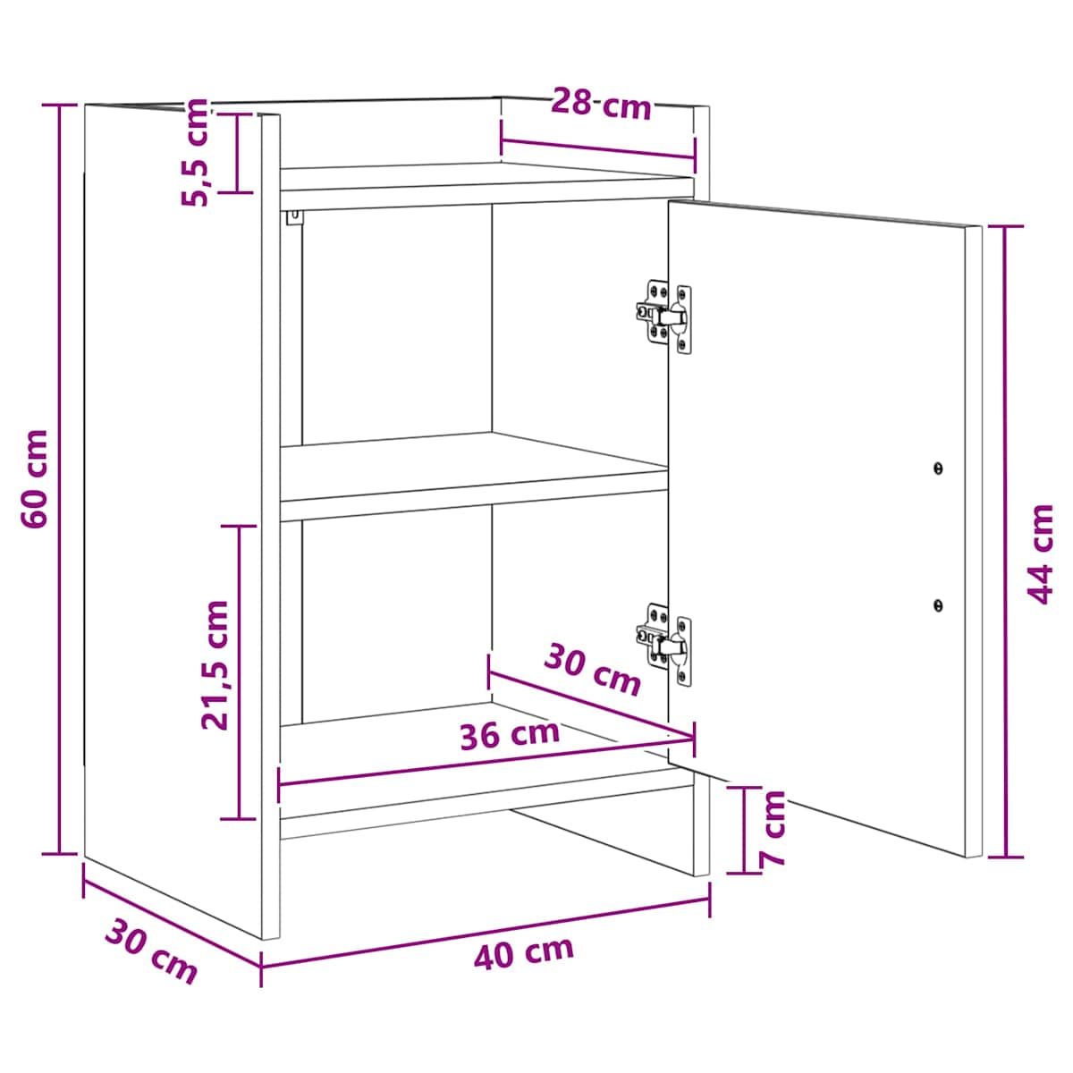 Sengeborde 40 x 30 x 60 cm Konstrueret træ - Billede 11
