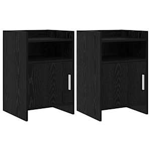 Noční stolky 2 pcs Černý dub 40 x 36 x 60 cm Kompozitní dřevo - obrázek 1