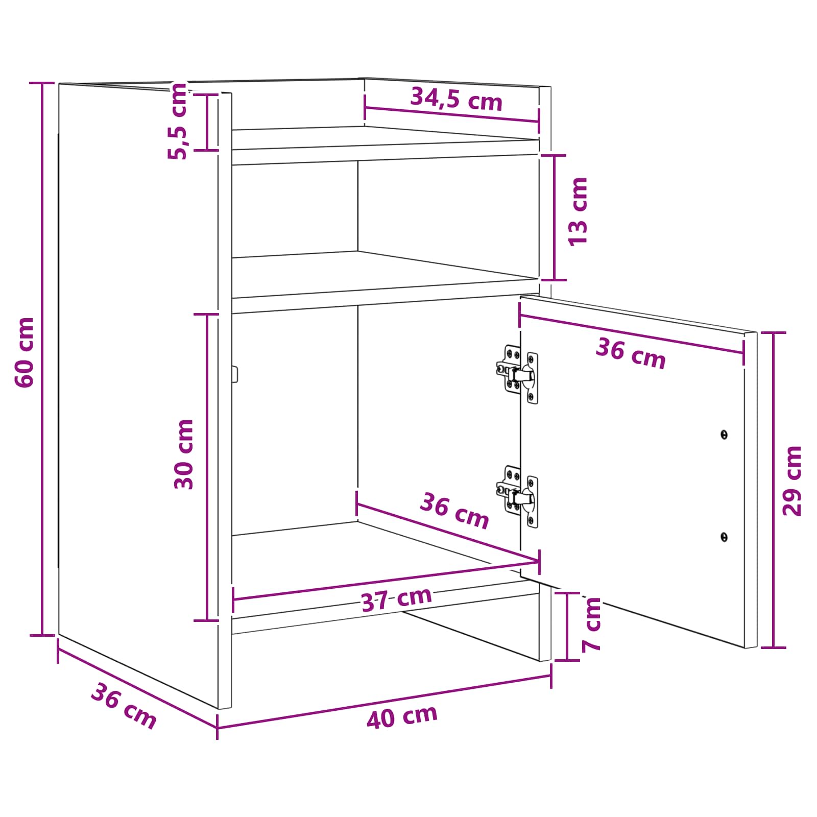 Κομοδίνα Γκρι Σκυροδέματος 40 x 36 x 60 εκ Επεξεργασμένο Ξύλο - Image 10