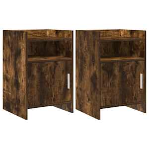 Noční stolky 2 pcs Kouřový dub 40 x 36 x 60 cm Kompozitní dřevo - obrázek 1