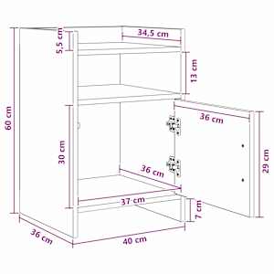 Noční stolky 2 pcs Staré dřevo 40 x 36 x 60 cm Kompozitní dřevo - obrázek 10