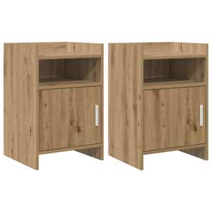 Posteljne mize 2 kos Artisan hrast 40 x 36 x 60 cm