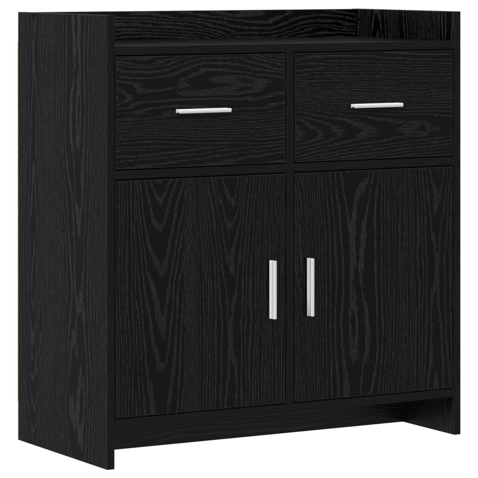 vidaXL Bufet Stejar Negru 75 x 36 x 80 cm Lemn prelucrat