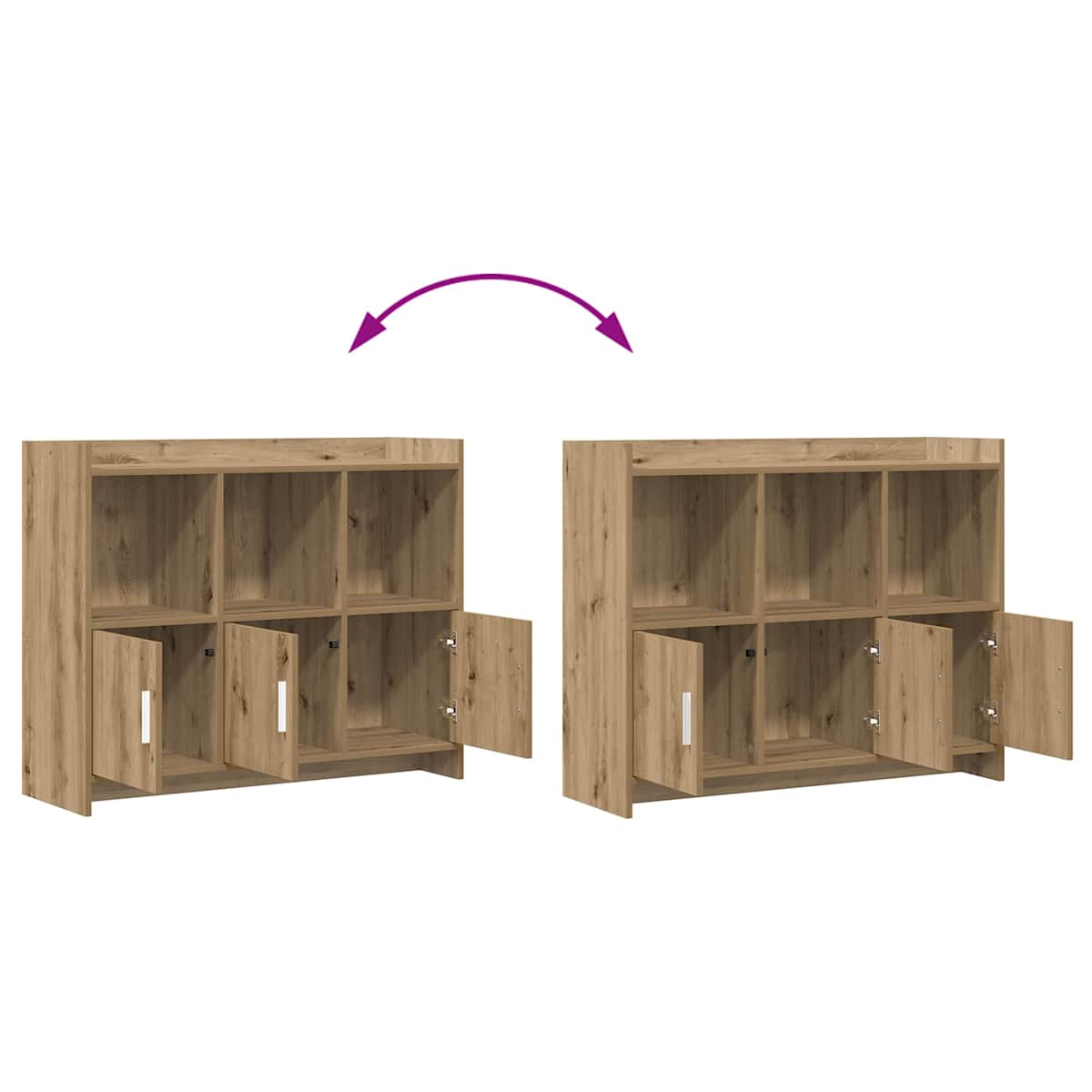 Sideboard 98,5 x 33 x 80 cm Konstrueret træ - Billede 9