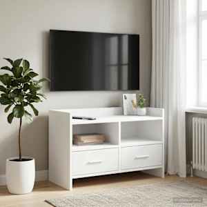 TV omarica 71,5 x 33 x 47 cm Bela Inženirski les