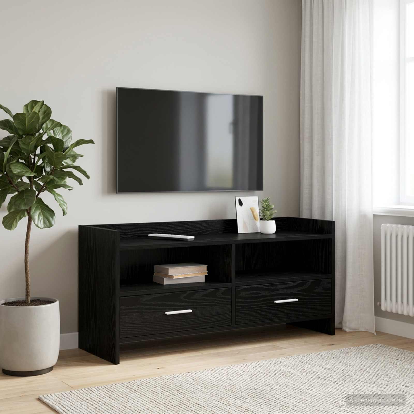 TV omarica 100 x 33 x 47 cm Črni hrast Inženirski les