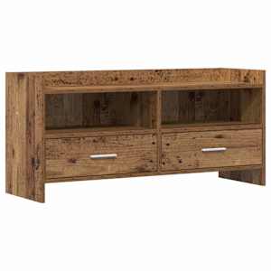 Televizní skříň 100 x 33 x 47 cm Staré dřevo Kompozitní dřevo - obrázek 2