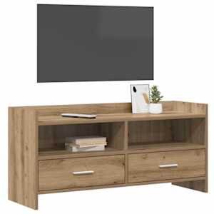Televizní skříň 100 x 33 x 47 cm Dub artisan Kompozitní dřevo - obrázek 2