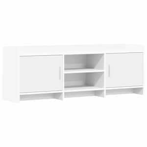 vidaXL Telerikapp 130 x 33 x 47 cm Valge Tehispuit