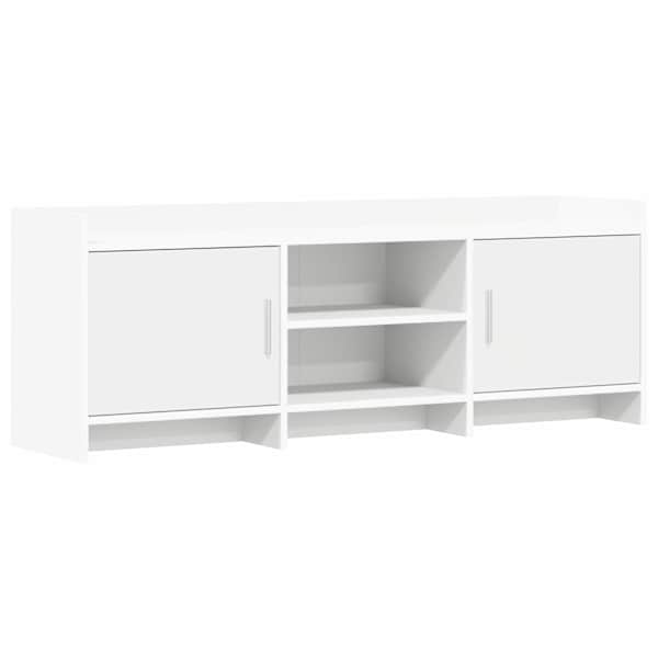 vidaXL Telerikapp 130 x 33 x 47 cm Valge Tehispuit