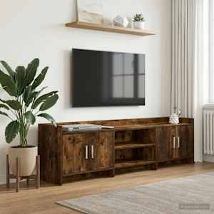 Televizní skříň 168 x 33 x 47 cm Kouřový dub Kompozitní dřevo - obrázek 1