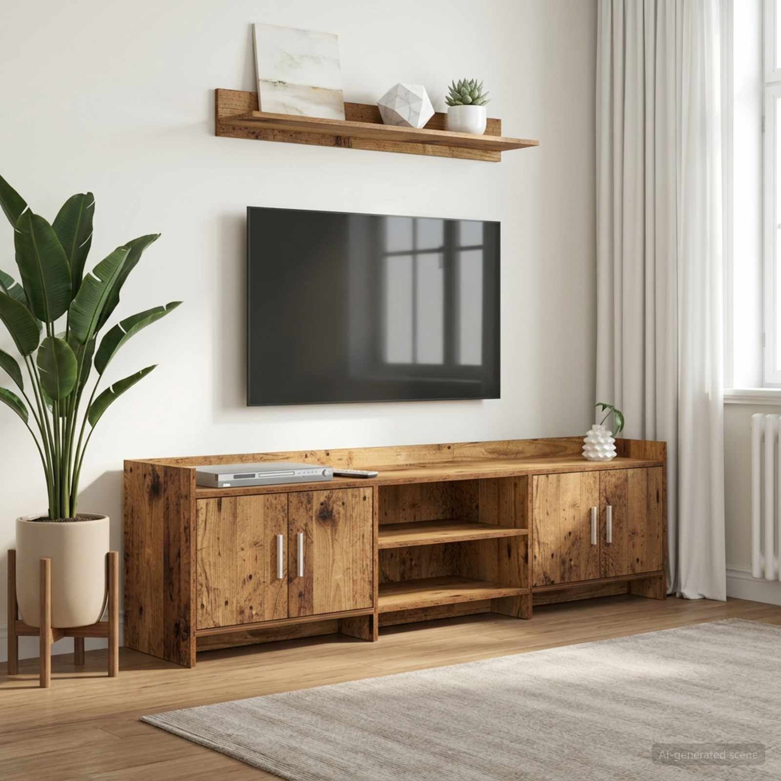 TV-kaappi 168 x 33 x 47 cm Vanha puu Tekninen puu