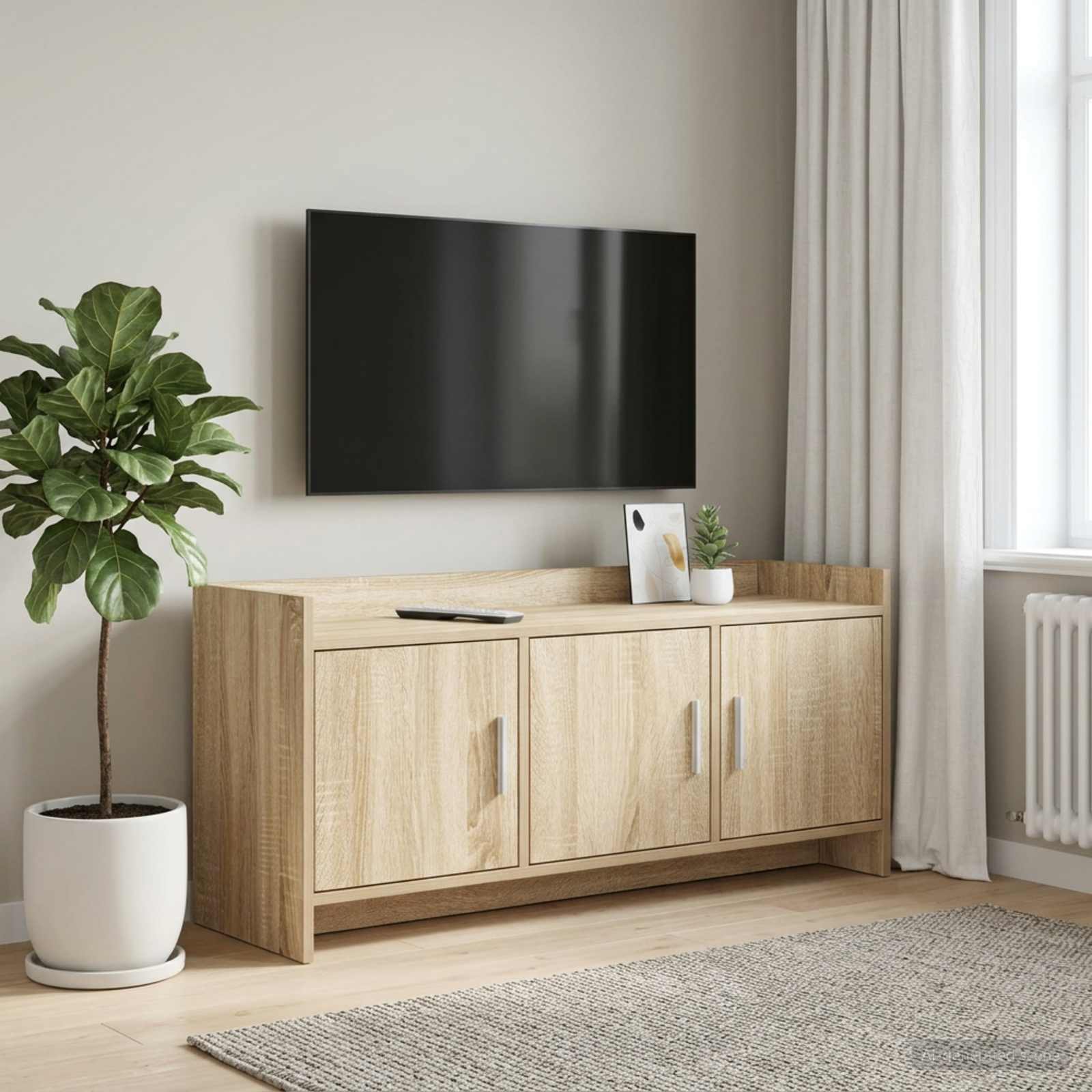 TV-kaappi 102 x 33 x 47 cm Sonoma-tammi Tekninen puu