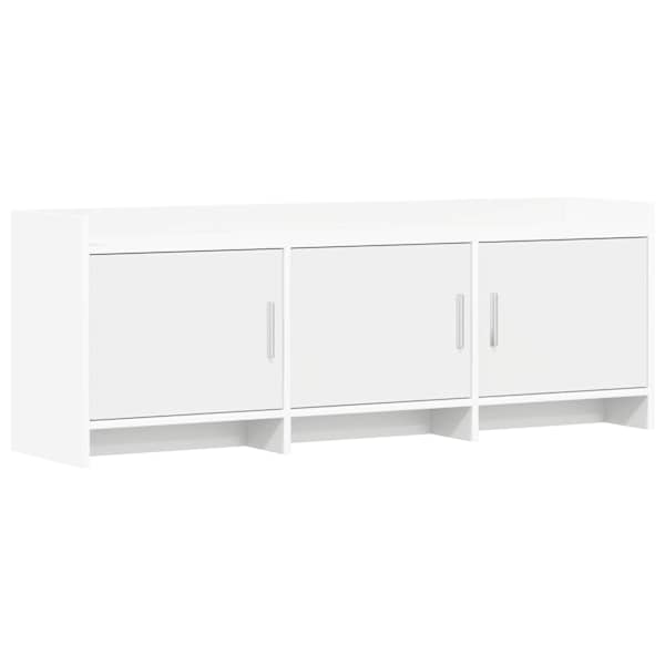 vidaXL Telerikapp 130 x 33 x 47 cm Valge Tehispuit