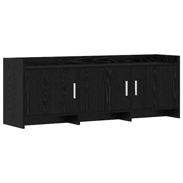 vidaXL Telerikapp 130 x 33 x 47 cm Must tamm Tehispuit