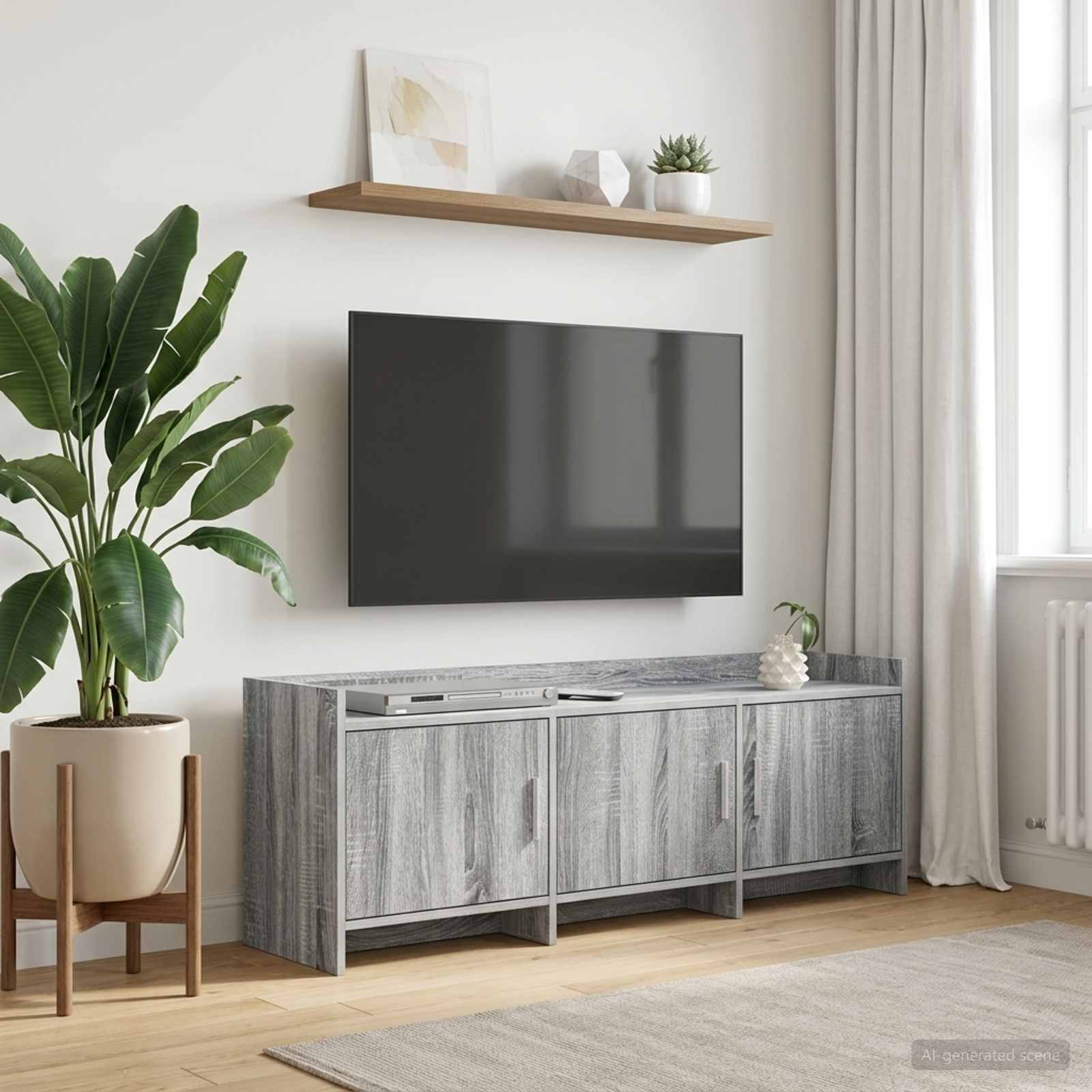 vidaXL TV-skab 130 x 33 x 47 cm Grå Sonoma Konstrueret træ