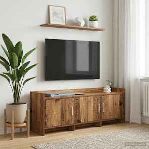 Televizní skříň 130 x 33 x 47 cm Staré dřevo Kompozitní dřevo - obrázek 1