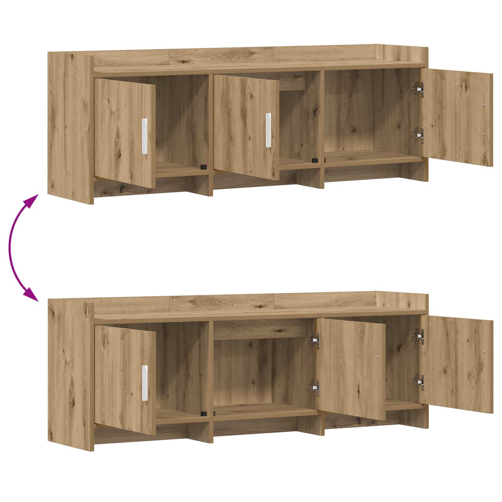 Ντουλάπι TV 130 x 33 x 47 εκ Artisan Δρυς Επεξεργασμένο Ξύλο - Image 9