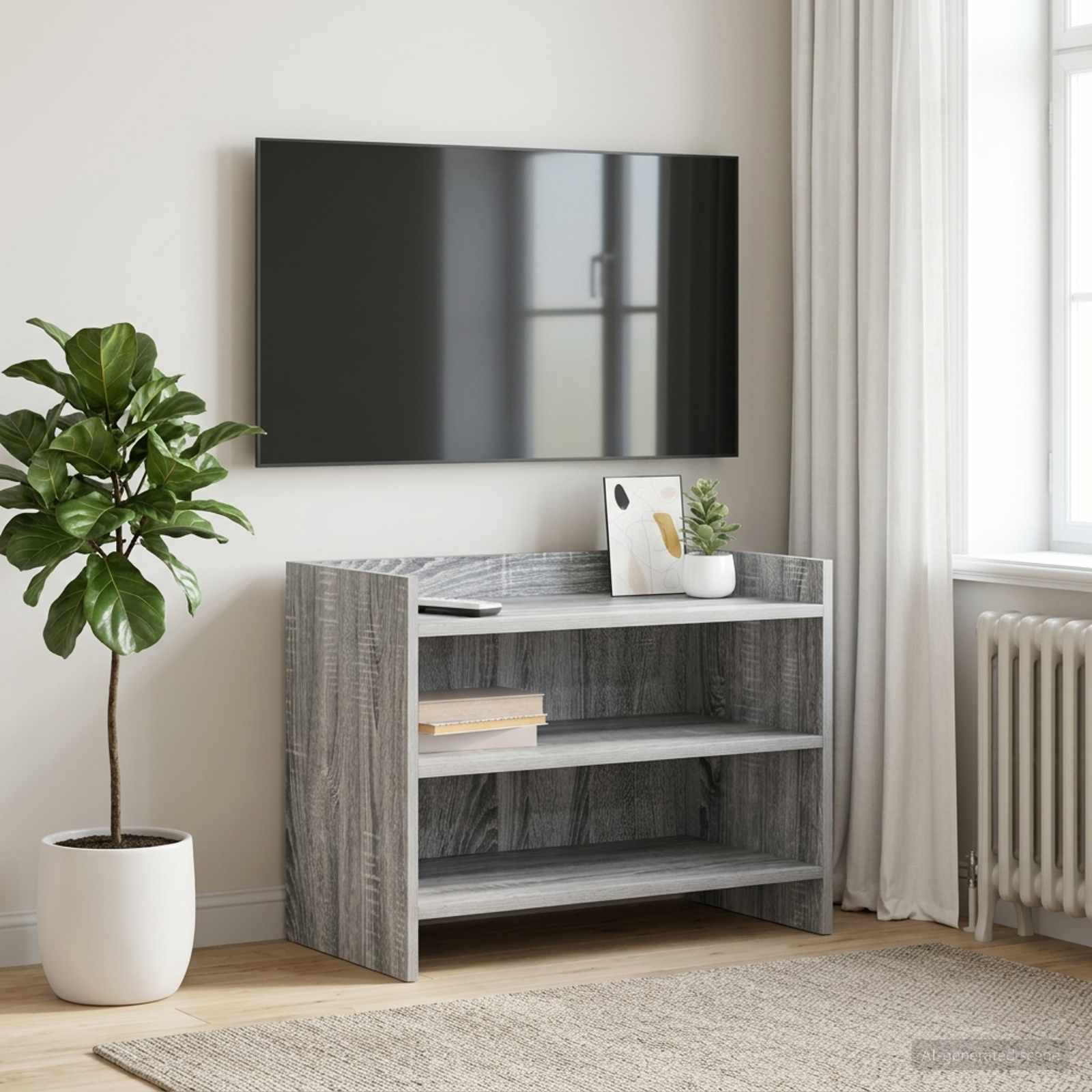 TV-kaappi 60 x 33 x 47 cm Harmaa Sonoma Tekninen puu
