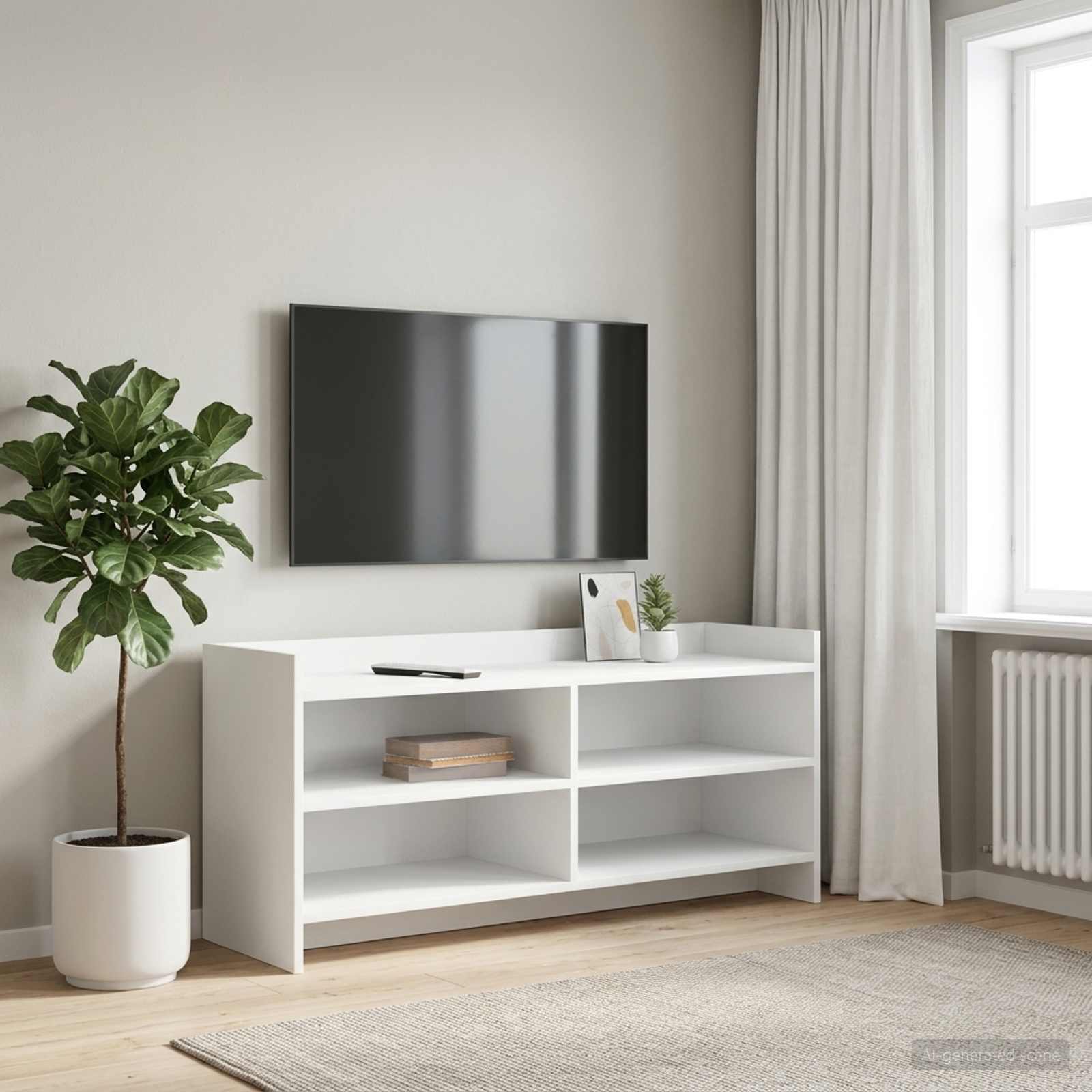 vidaXL TV-skab 100 x 33 x 47 cm Hvid Konstrueret træ