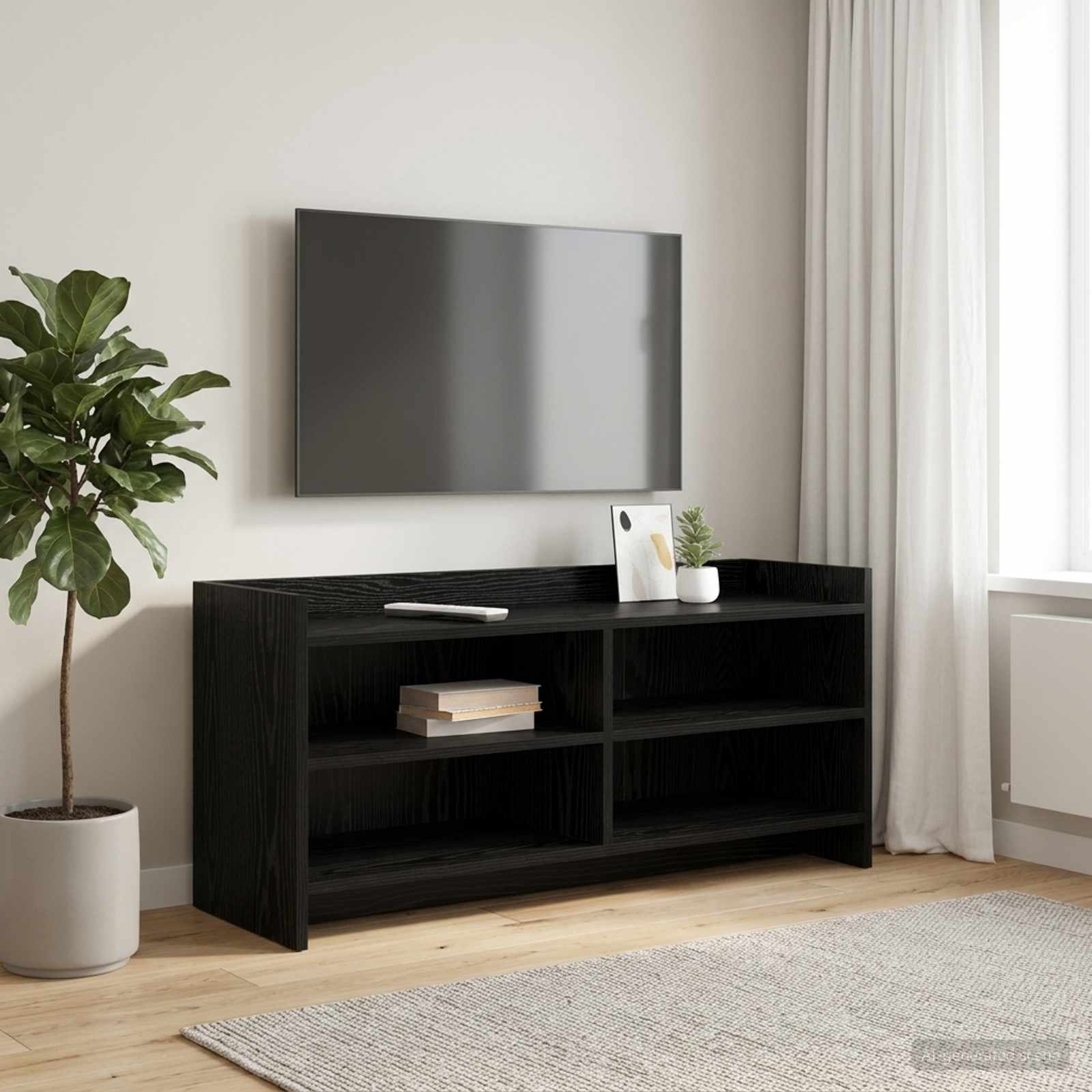 TV-kaappi 100 x 33 x 47 cm Musta tammi Tekninen puu