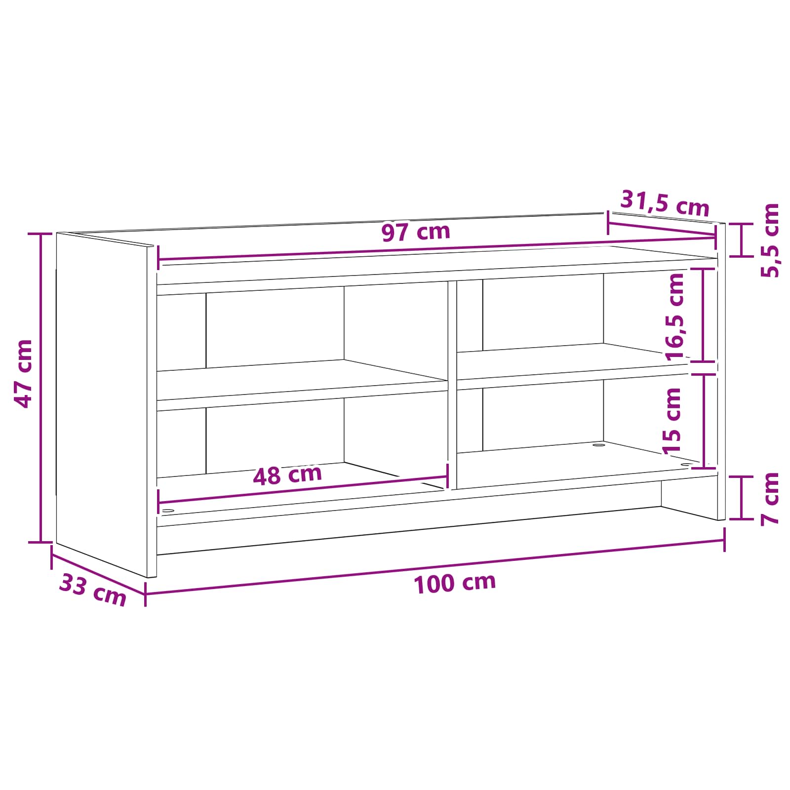 Ντουλάπι TV 100 x 33 x 47 εκ Γκρι Σκυροδέματος - Image 6