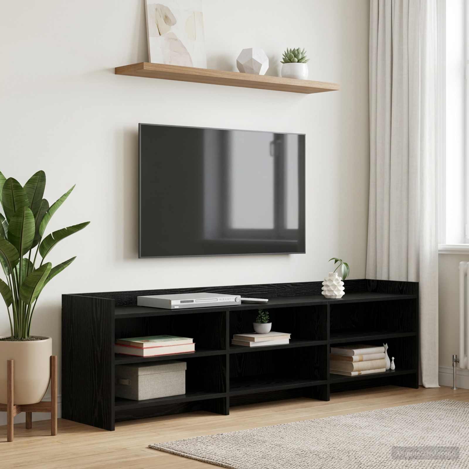 TV-kaappi 168 x 33 x 47 cm Musta tammi Tekninen puu