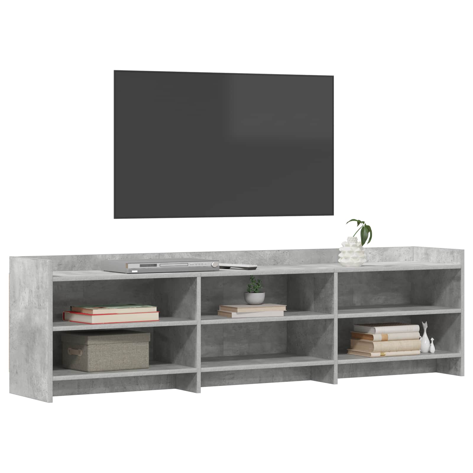 TV-kaappi 168 x 33 x 47 cm Betoninharmaa Tekninen puu - Image 2
