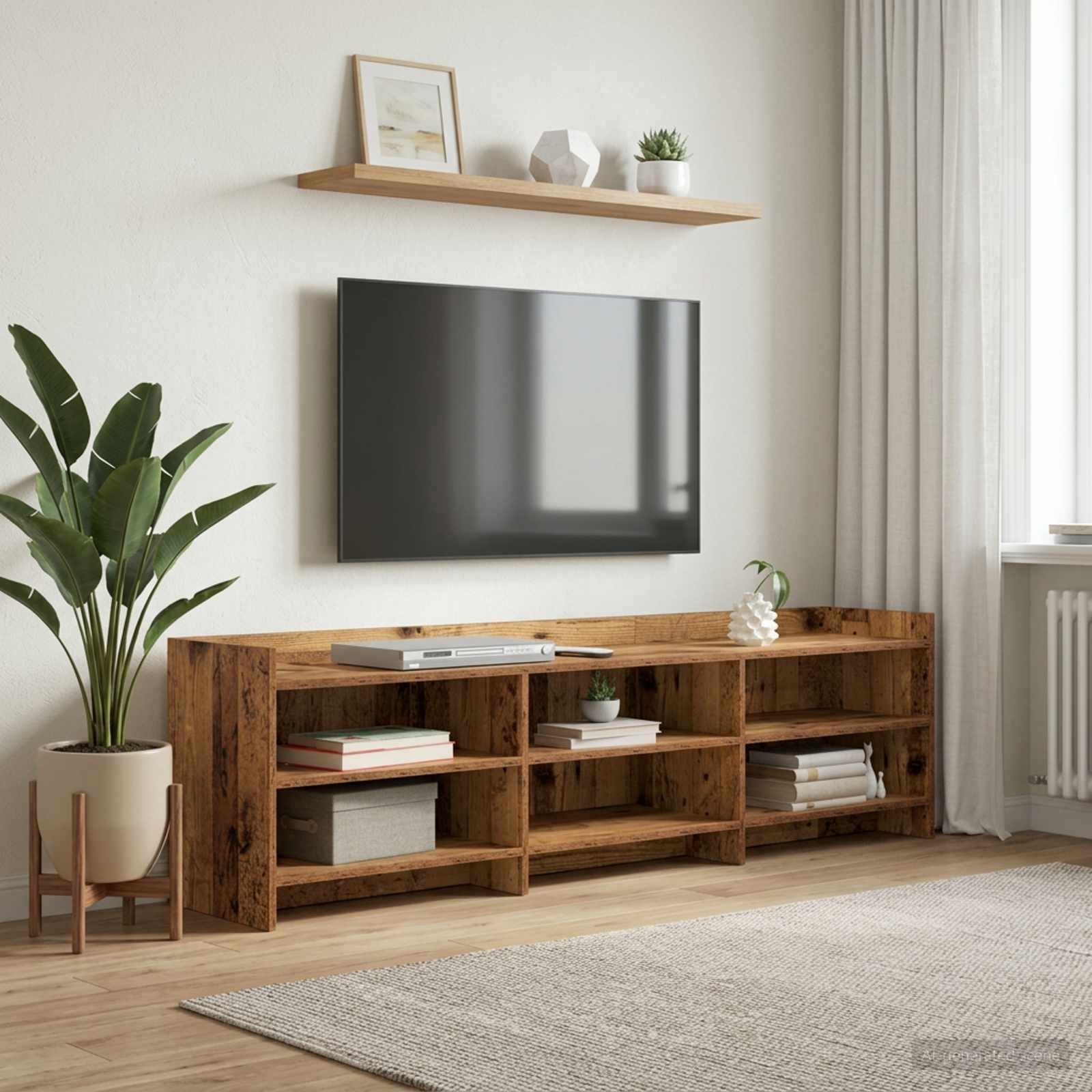 TV-kaappi 168 x 33 x 47 cm Vanha puu Tekninen puu