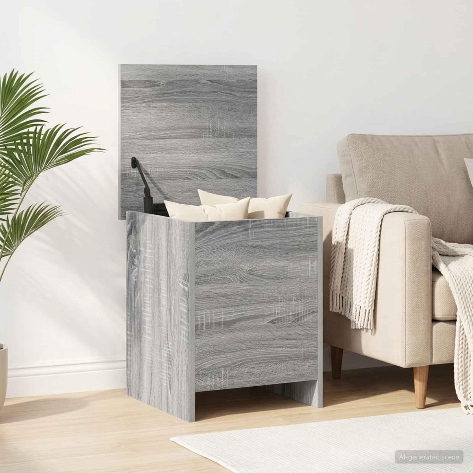 vidaXL Sertar de depozitare Sonoma gri 40 x 40 x 50 cm Lemn prelucrat