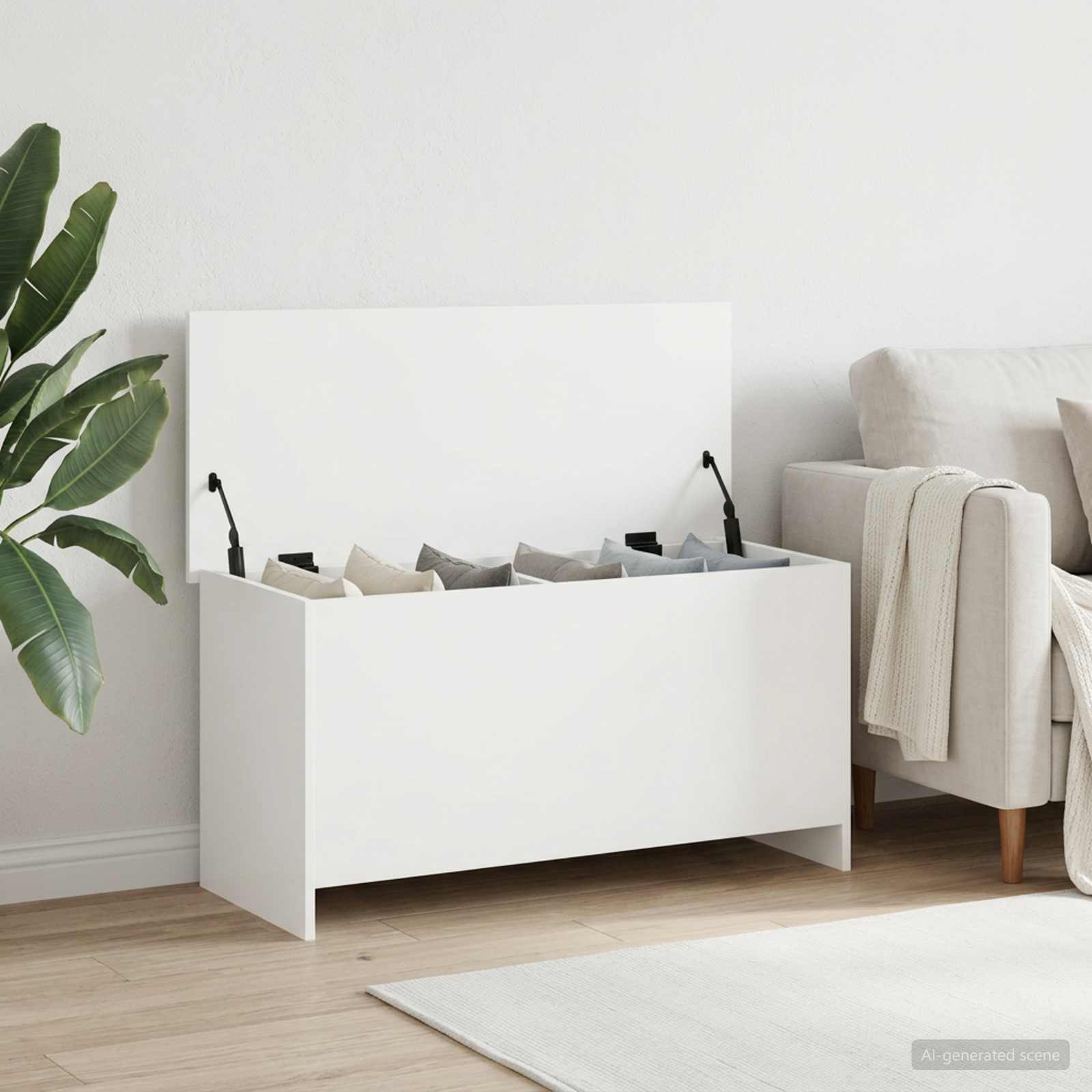 Θήκη Αποθήκευσης Λευκό 100 x 40 x 50 cm Επεξεργασμένο Ξύλο