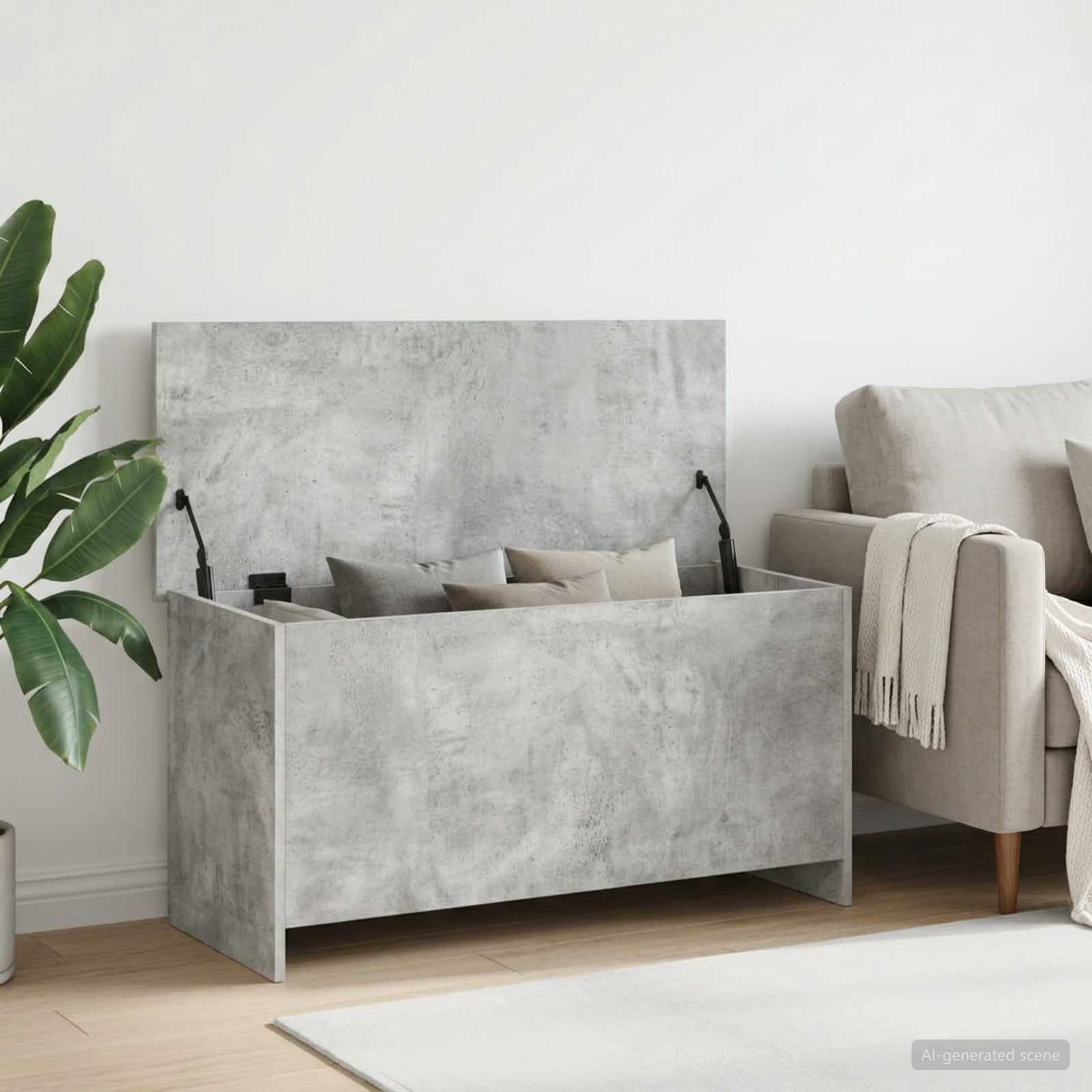 vidaXL Sertar de depozitare Gri Beton 100 x 40 x 50 cm Lemn prelucrat