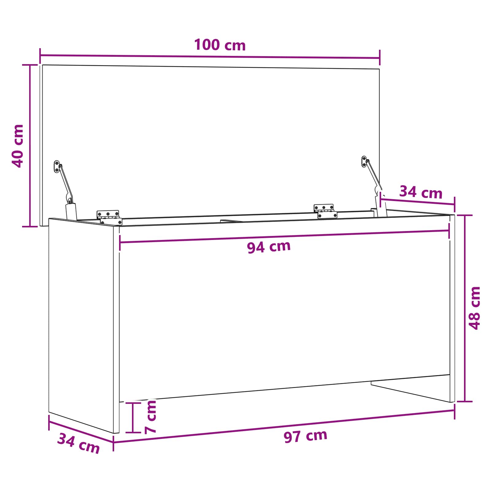 Säilytysarkku Savutammi 100 x 40 x 50 cm Tekninen puu - Image 7