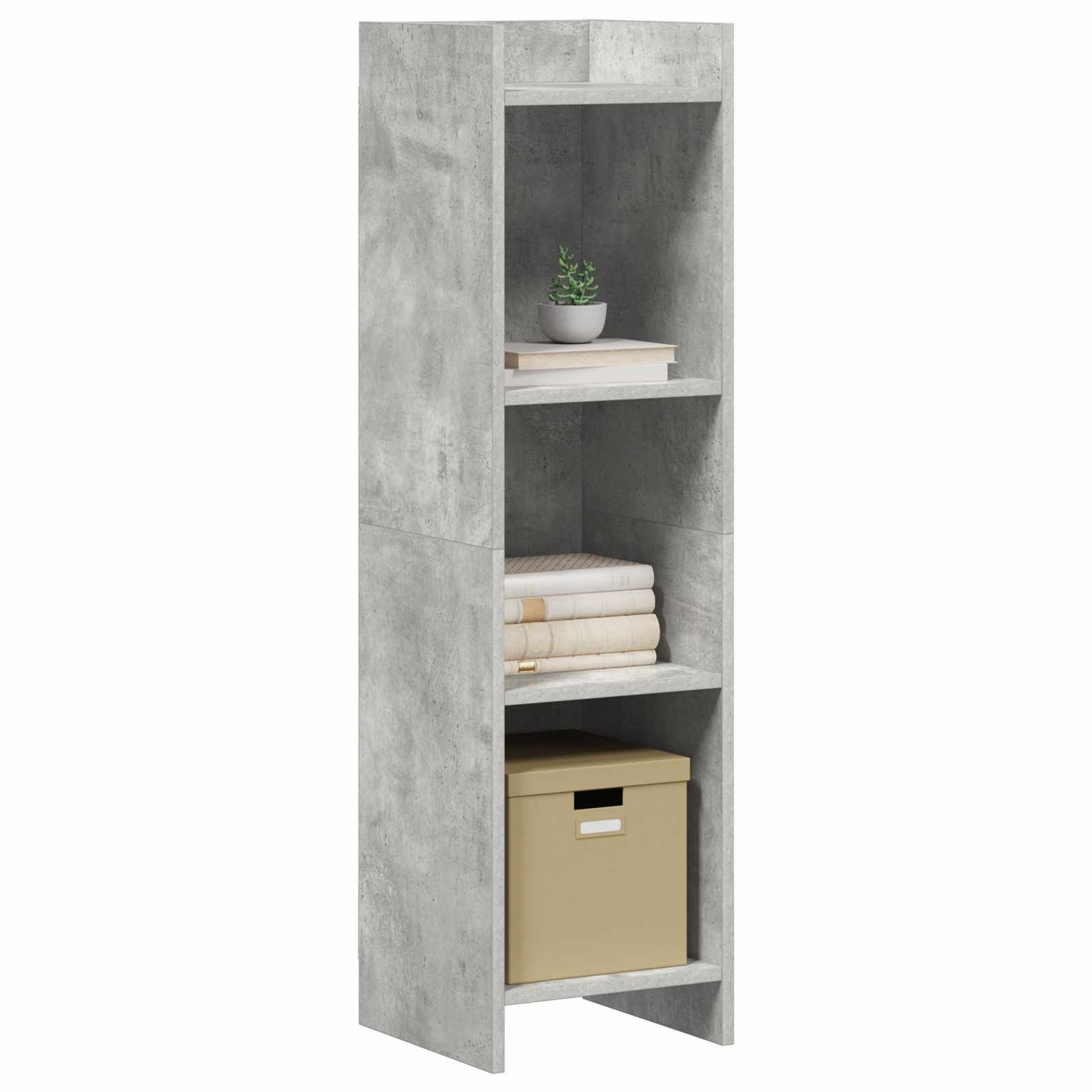 Knjižna omara Betonsko siva 30 x 30 x 111 cm Inženirski les - slika 2