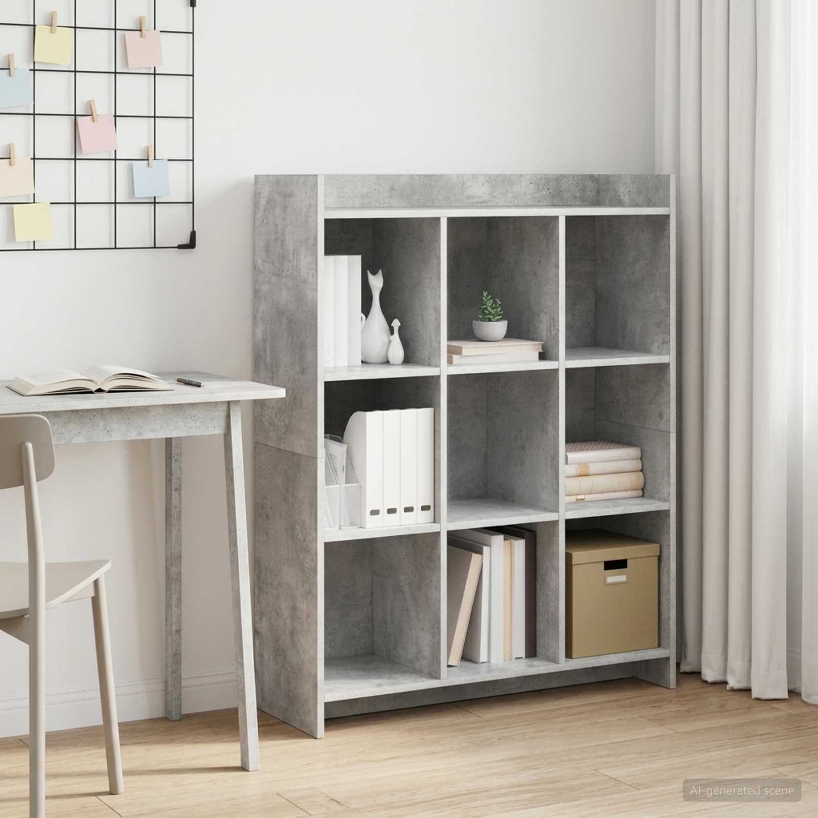 vidaXL Bibliotecă Gri Concret 87,5 x 30 x 111 cm Lemn prelucrat