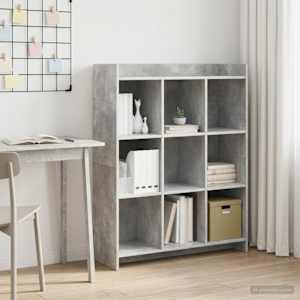 Knjižna omara Betonsko siva 87,5 x 30 x 111 cm Inženirski les