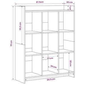 knihovna Šedý Sonoma 87,5 x 30 x 111 cm Kompozitní dřevo - obrázek 8