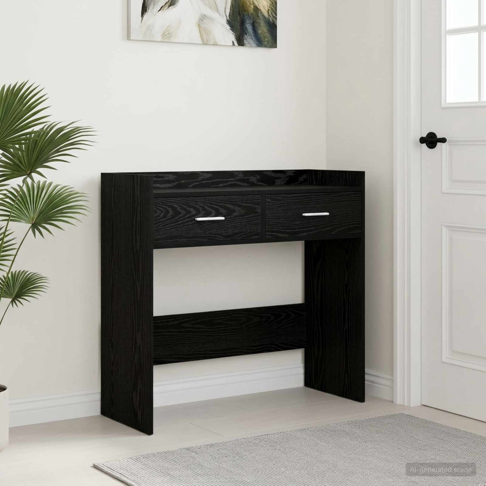 vidaXL Masă de consolă Stejar Negru 90 x 35 x 80 cm Lemn prelucrat