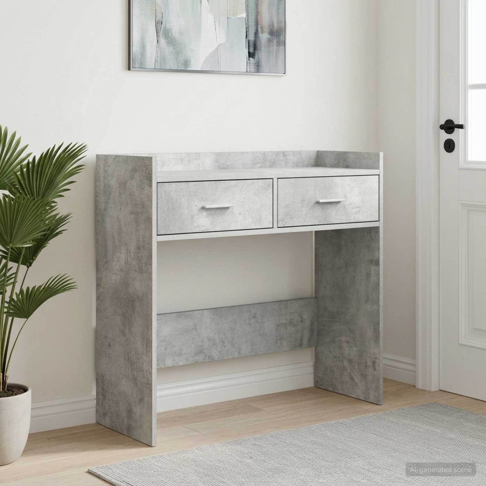 vidaXL Masă de consolă Gri Beton 90 x 35 x 80 cm Lemn prelucrat
