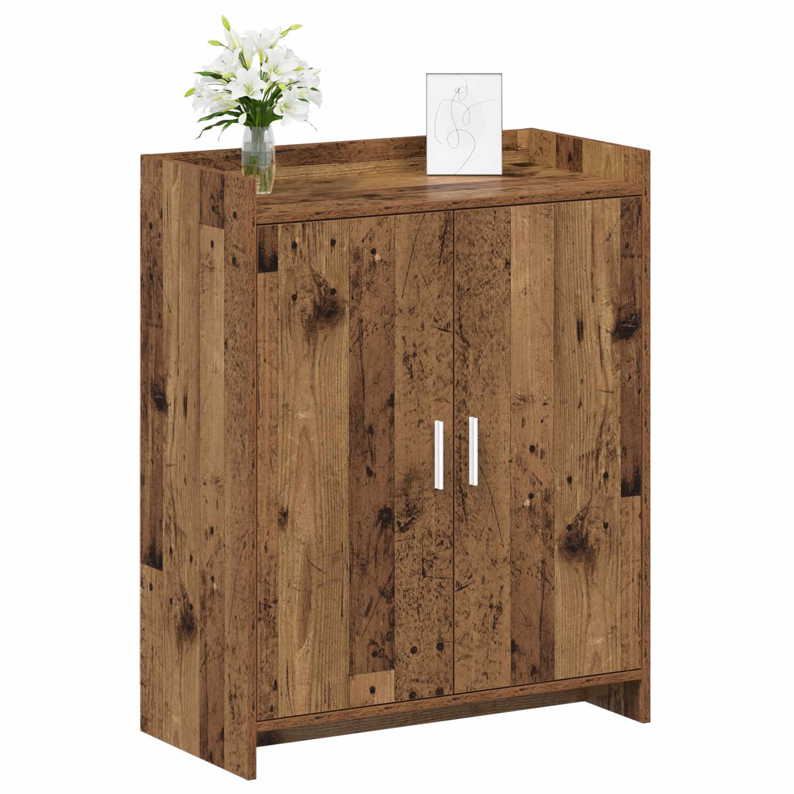 Schoenenkast met opslag Oud hout 73,5 x 36 x 92 cm Bewerkt hout image 2